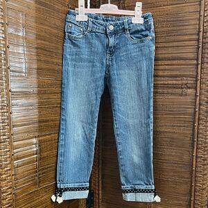 Gymboree Blue Jeans with Adjustable Waist Buttons, Capri, size 8, Girls
